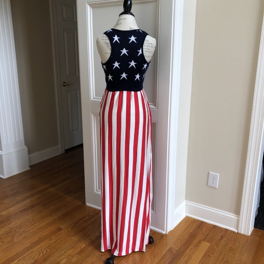 American Flag Maxi Dress Stars Stripes USA - Picture 7 of 8